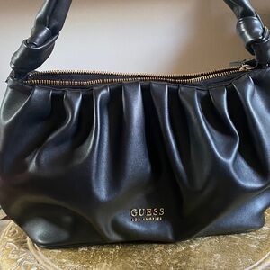 Guess Black Gathered Shoulder Bag